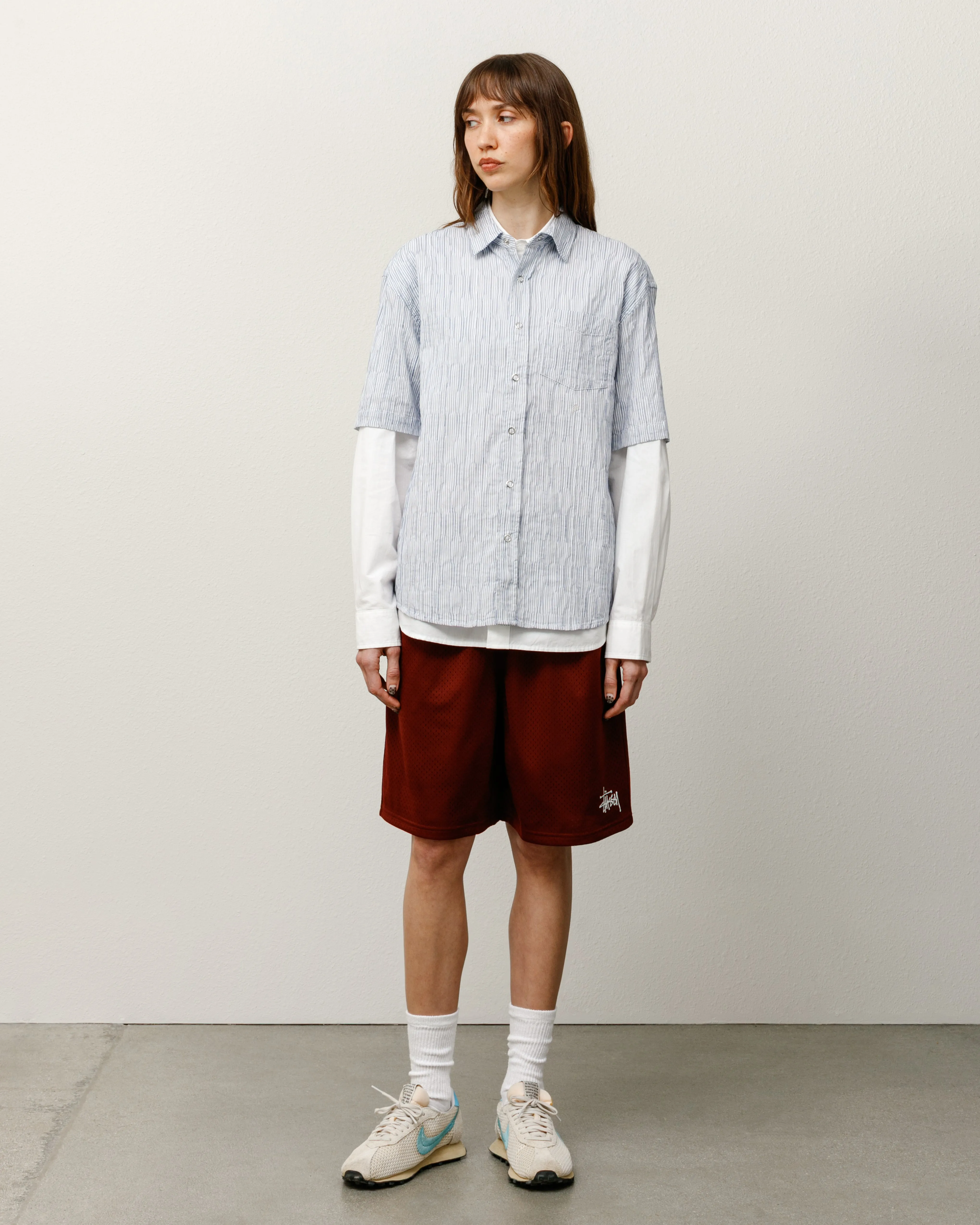 WAVY STRIPED SHORT SLEEVE SHIRT
