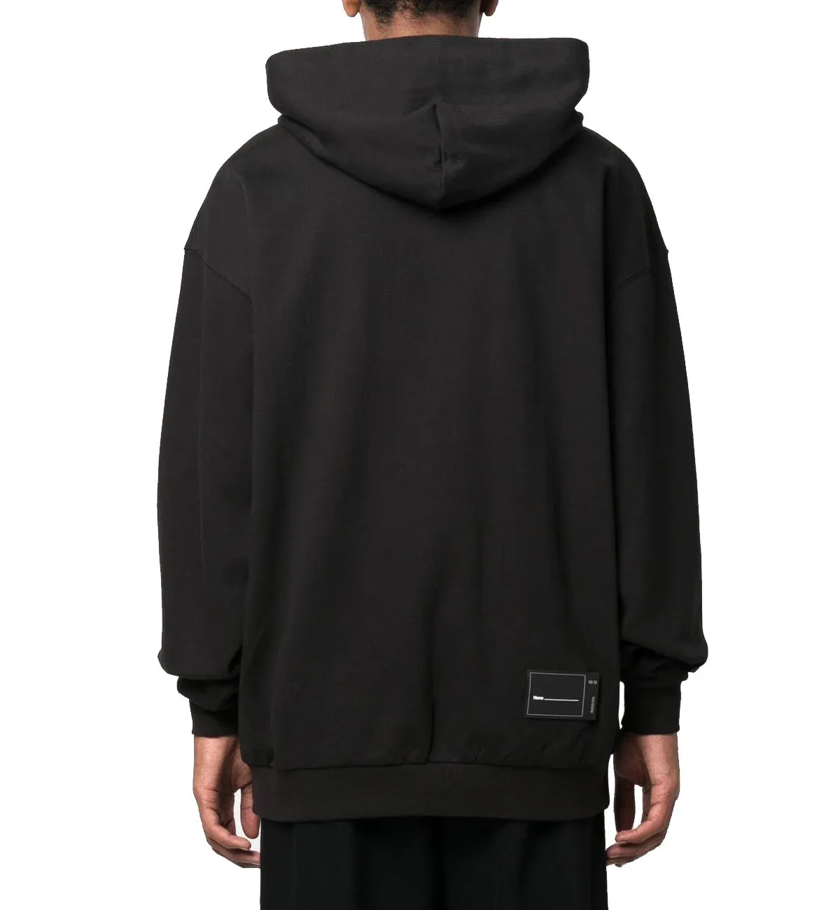 WE11DONE Multiple Front Logo Cotton Hoodie (Black)