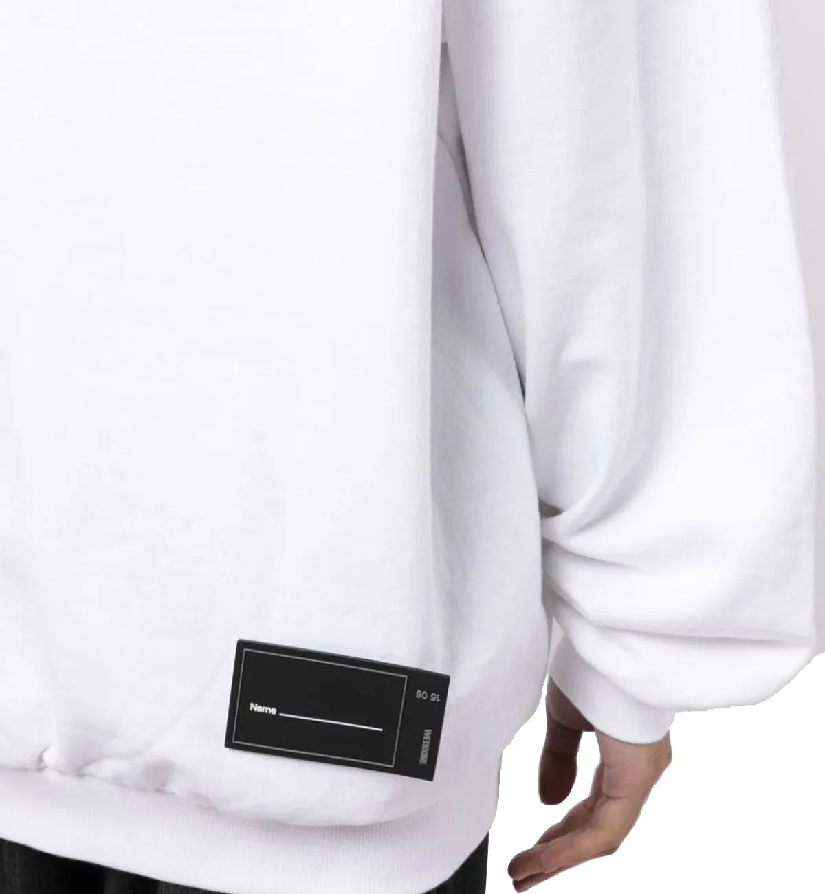 WE11DONE Multiple Front Logo Cotton Hoodie (White)