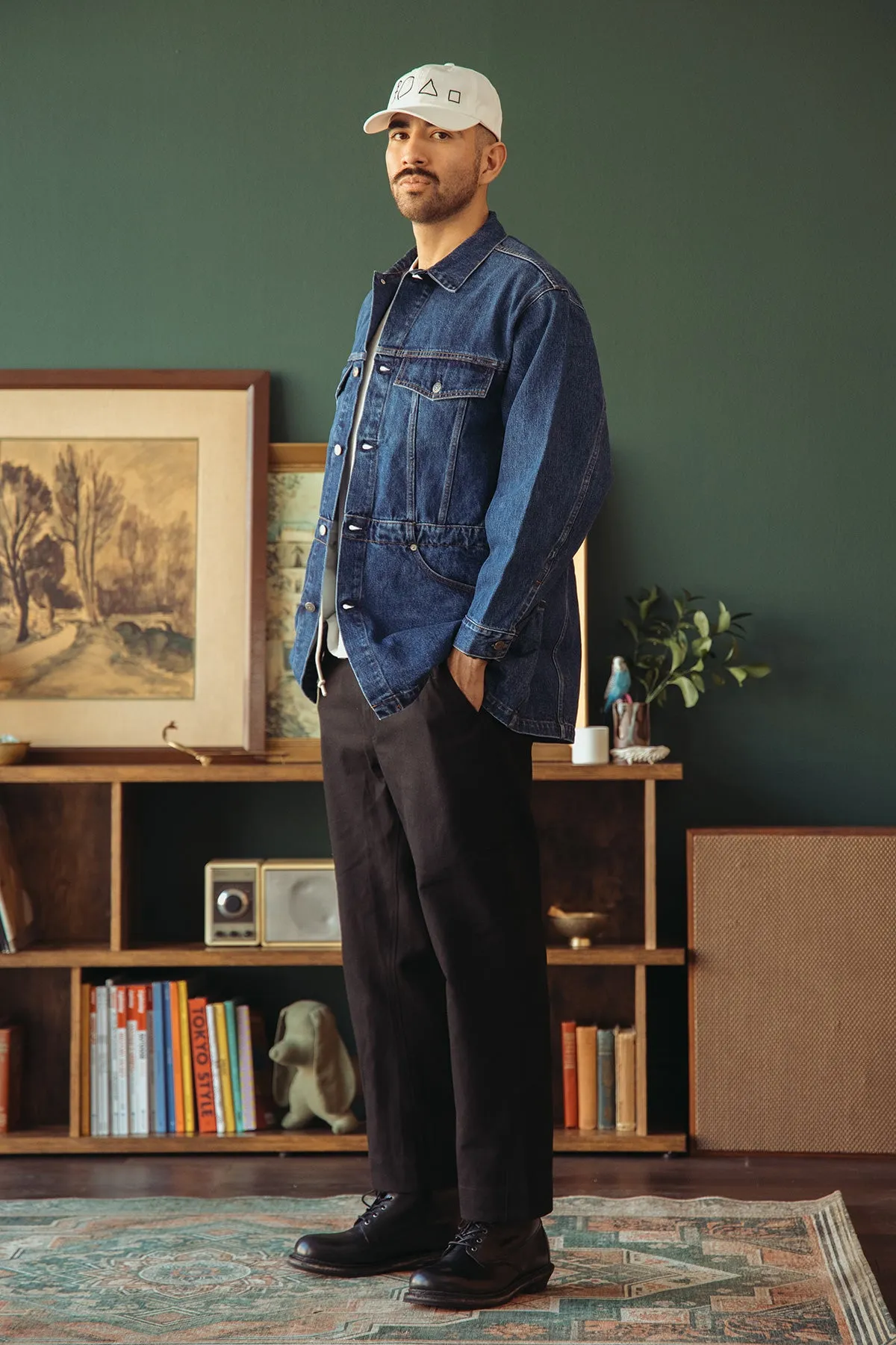 Wide Straight Chino Pants - Black