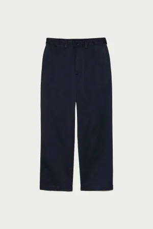 Wide Straight Chino Pants - Navy