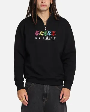 X-Large Funky Quarter Zip Crewneck Black