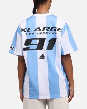 X-Large Slanted Football T-Shirt Blue/White