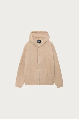 Zip Up Hooded Sweater - Camel